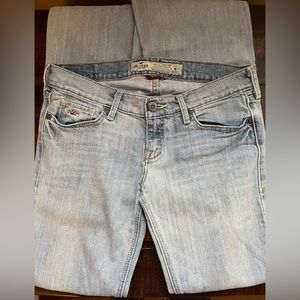 Hollister flare light wash jeans low rise SHORT